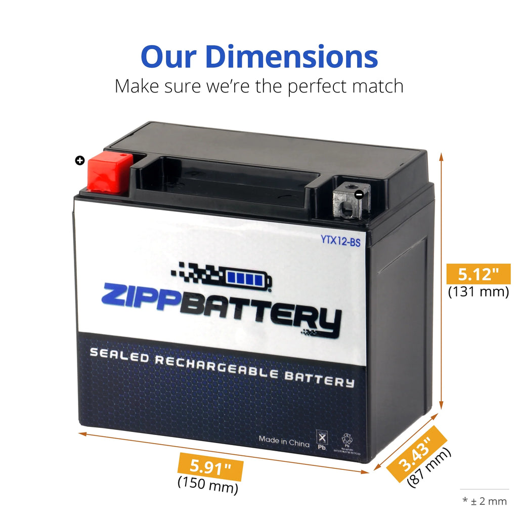 12 Volt 10 Ah 180 CCA Motorcycle Battery M59320