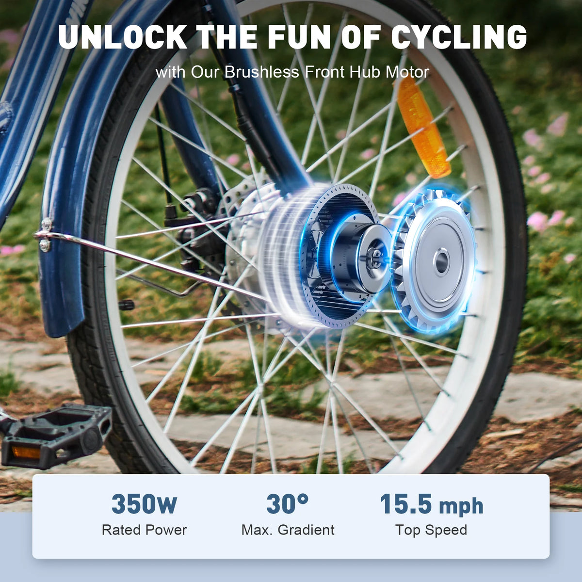 26" 350W Electric Tricycle with Basket F864