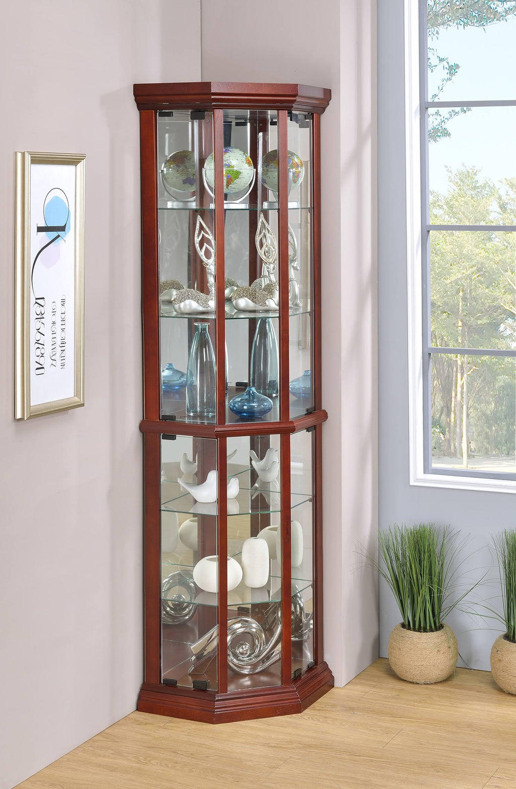 Medium Brown Curio Cabinet J41918