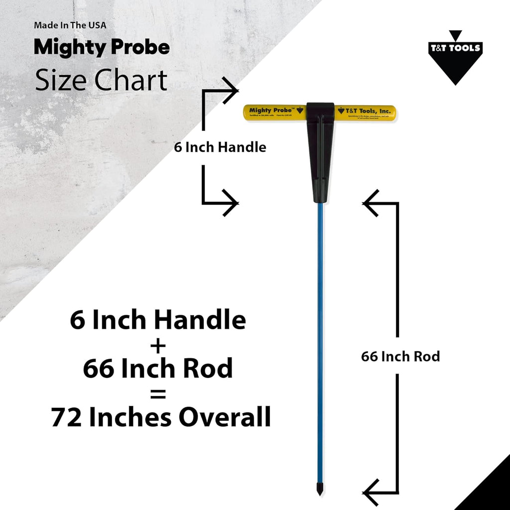 48-Inch Insulated Metal Soil Probe with T-Handle Steel Rod K9603