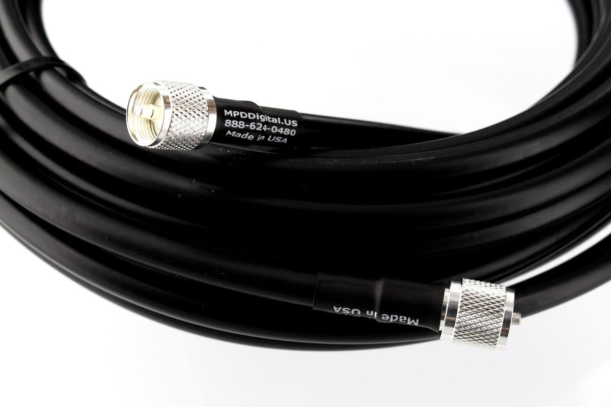 40 Feet RG8u Coax Antenna Cable with Silver Teflon UHF Connectors K493