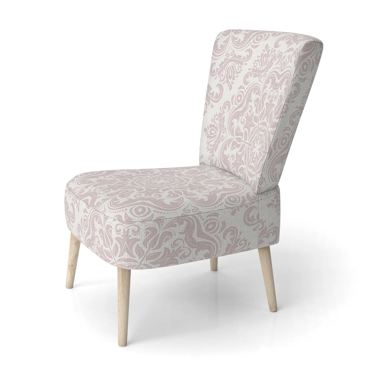 Cream Damask Upholstered Accent Chair K900455