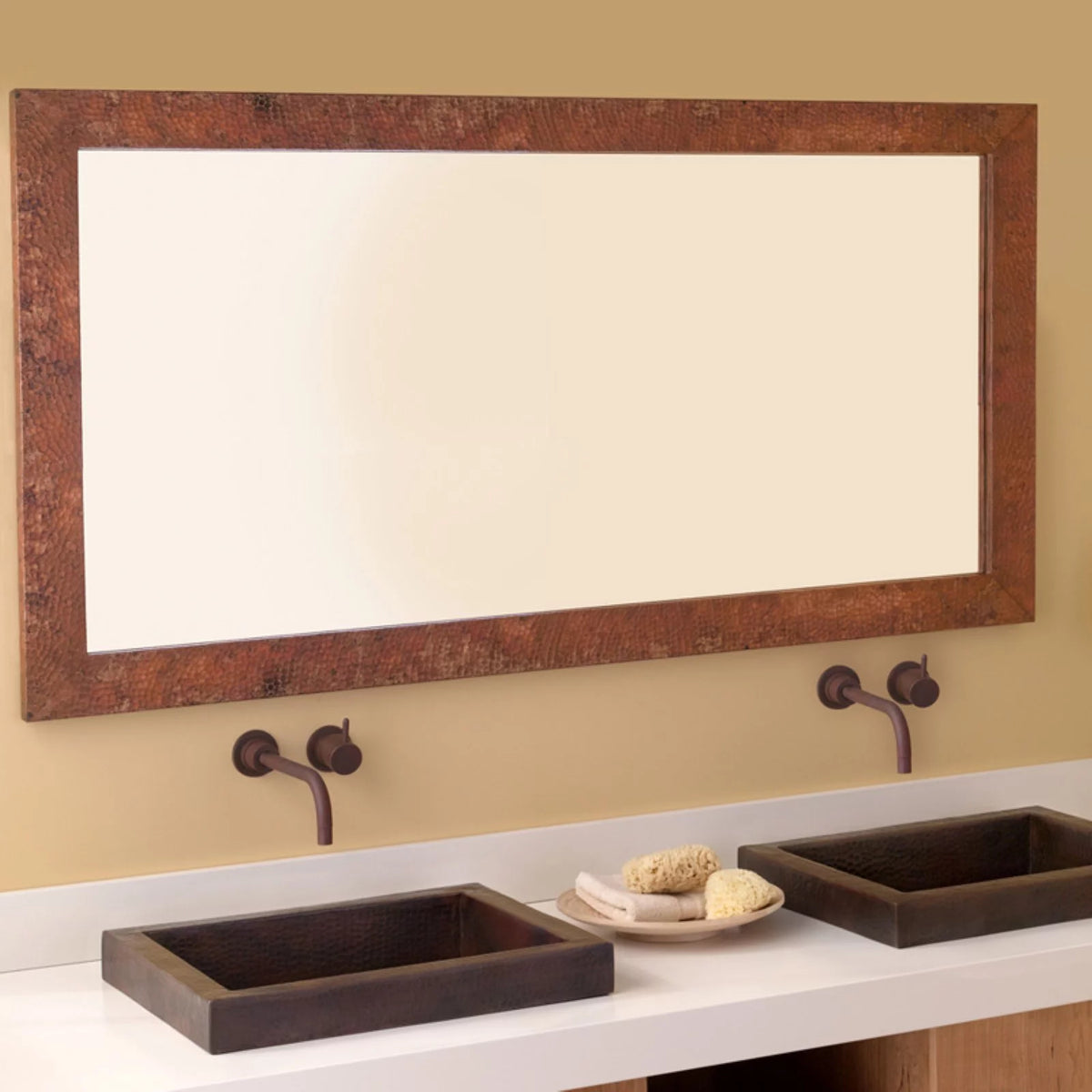 Hand Hammered Copper Small Rectangle Mirror P821547