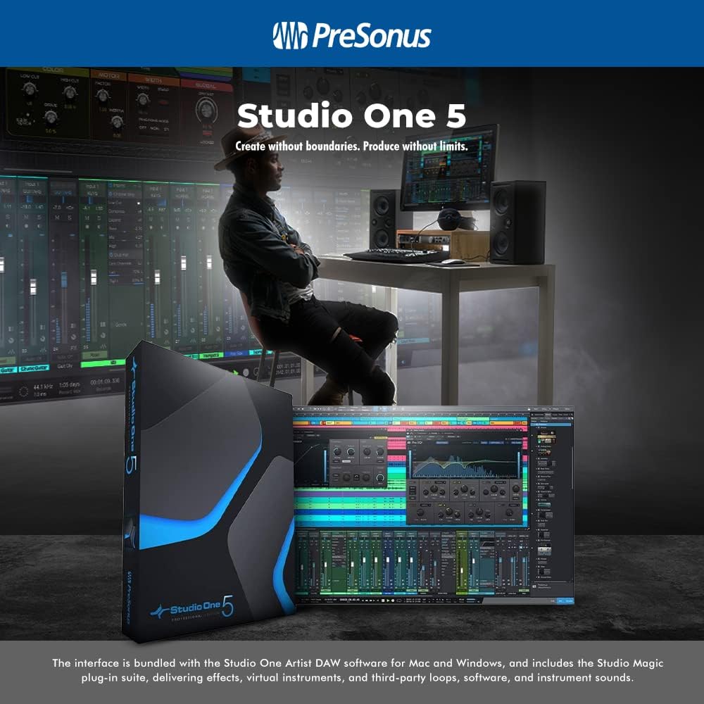 USB Audio Interface with Two Condenser Microphones and Headphones U297