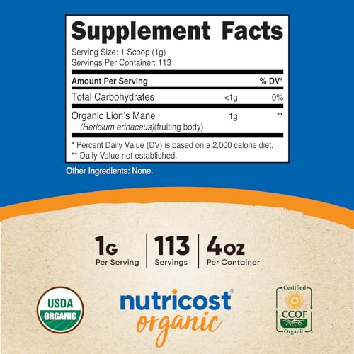 Organic Lion's Mane Mushroom Powder 1LB X232