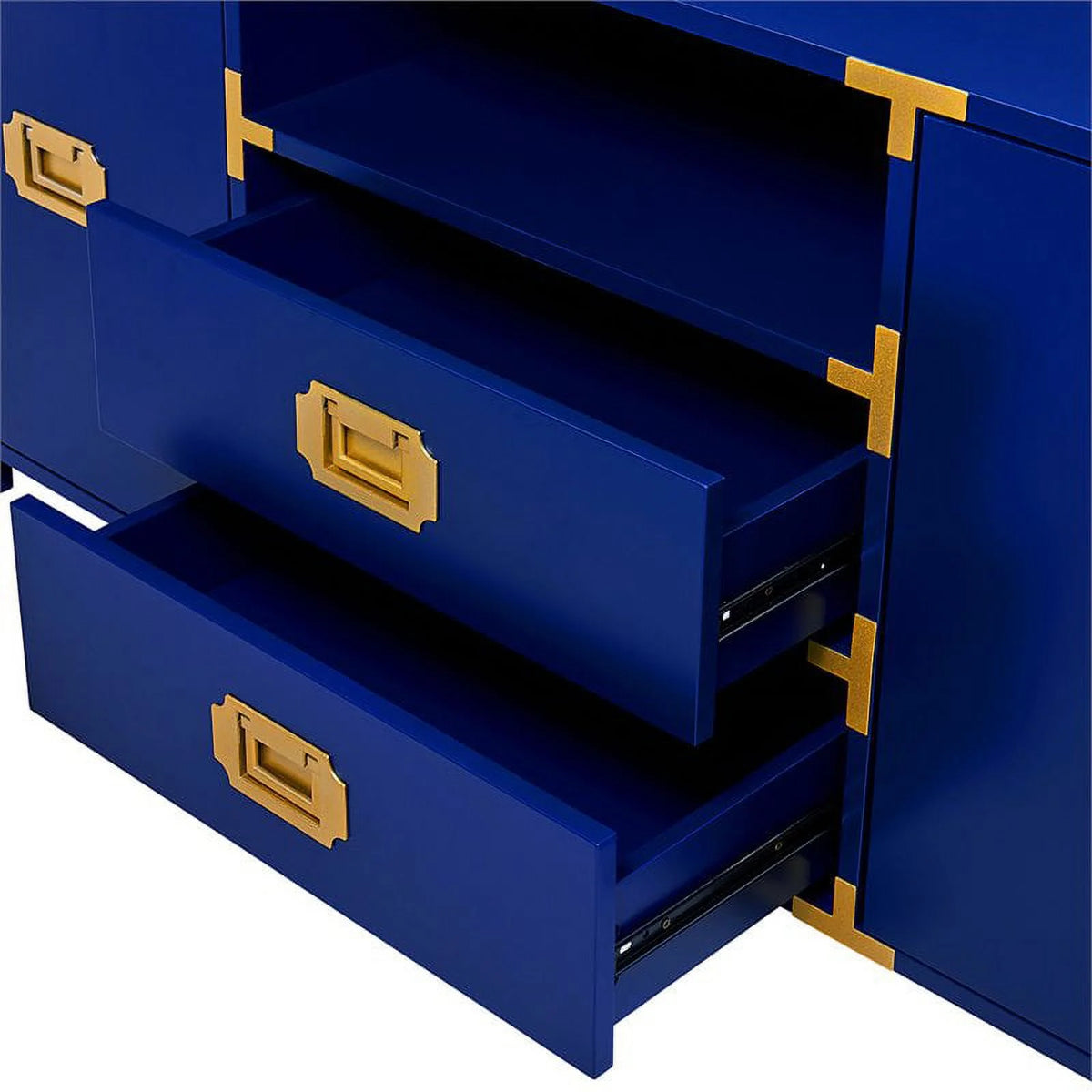 52" TV Stand in Navy and Brass C116
