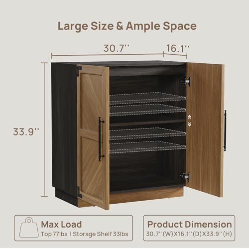 Sideboard Buffet Cabinet with Doors and Adjustable Shelves D7962