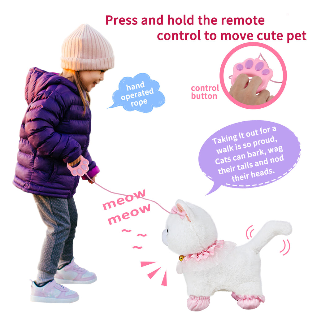 Interactive Plush Pet Cat with Remote Control Leash Q211436
