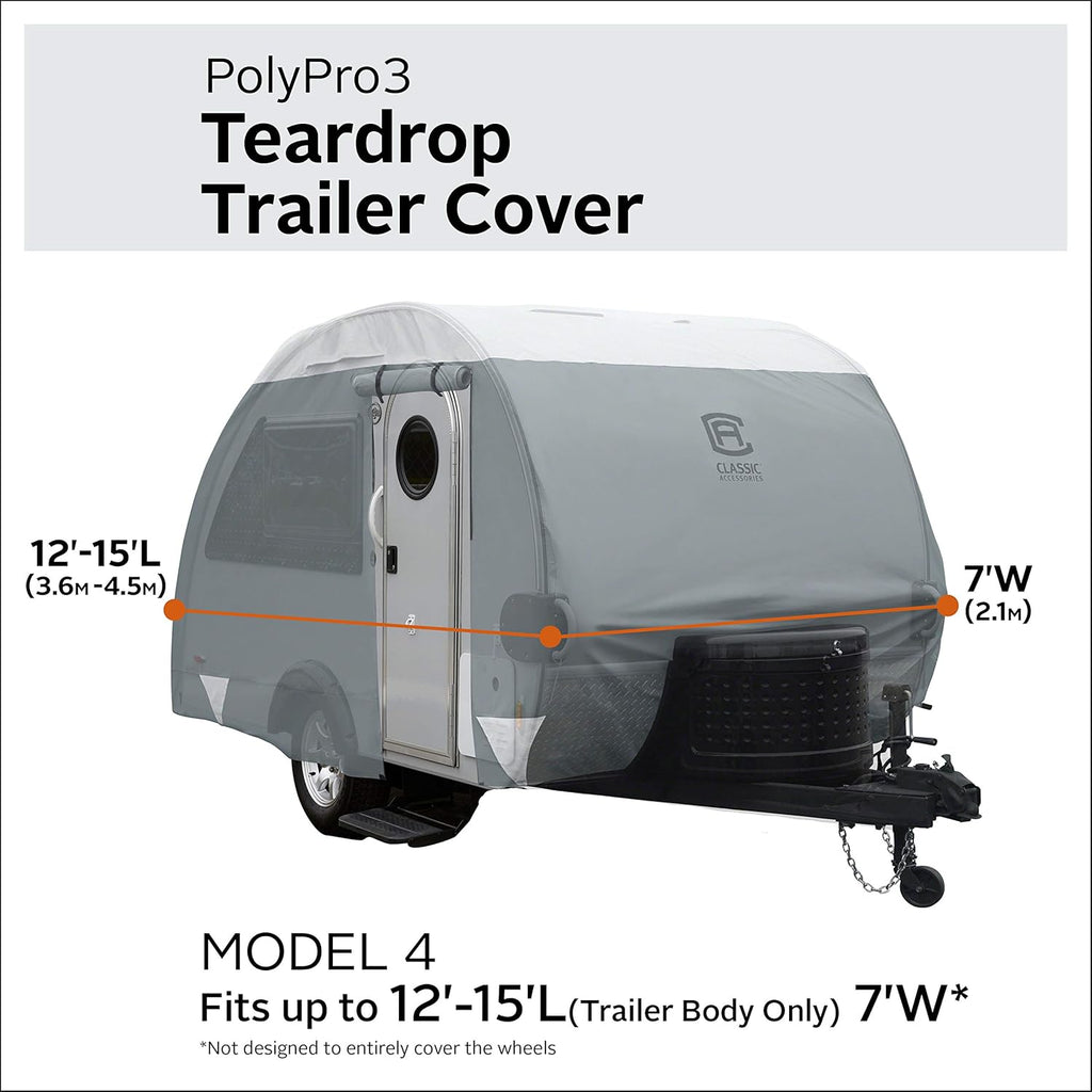 Teardrop Trailer Cover, Fits 12' - 15'L, 7'W F401195