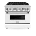 36 in. Stainless Steel Range with White Matte Door X114