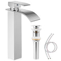 Brushed Nickel Stainless Steel Waterfall Single Handle Vessel Sink Faucet G612