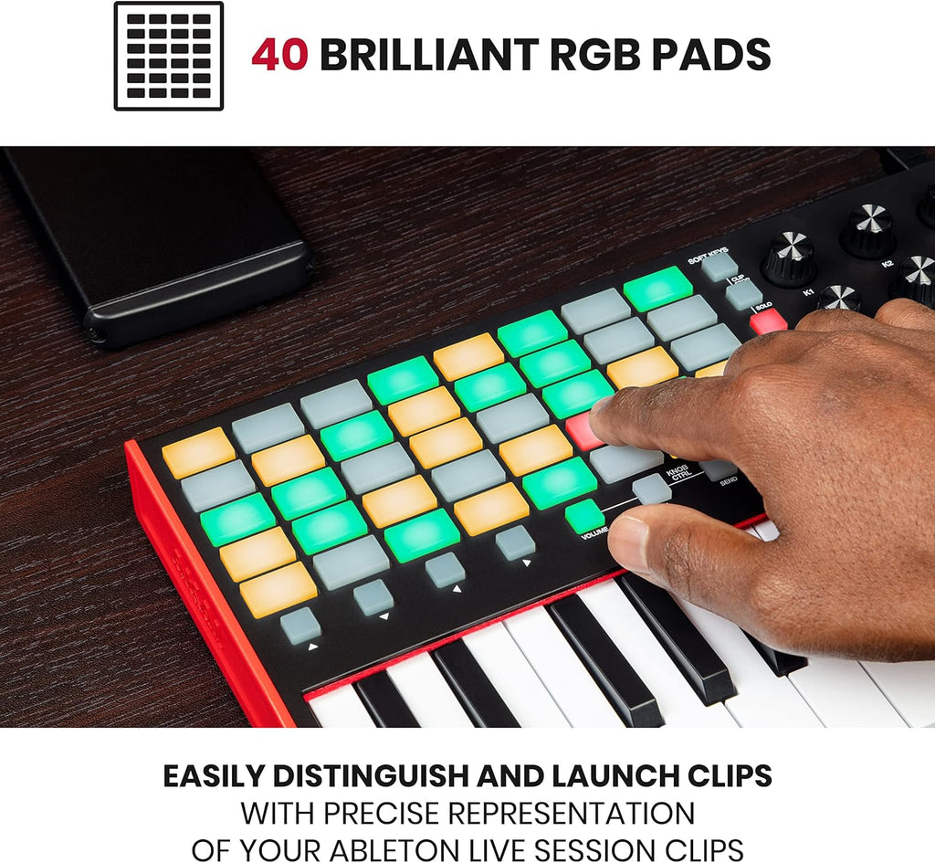 25-Key USB MIDI Keyboard Controller & Over-Ear Monitoring Headphones, Black Z384417