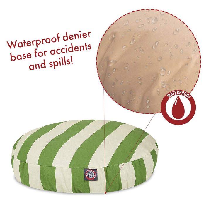 Sage Vertical Stripe Medium Round Pet Bed Y2056