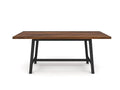 Rustic Brown Farmhouse Wood Kitchen Table with Metal Frame S391