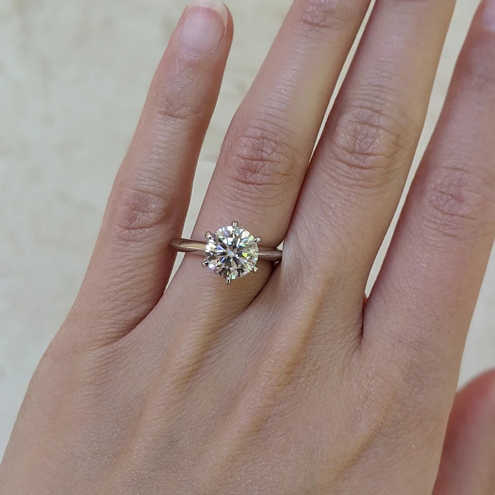 Platinum Plated Silver Solitaire Engagement Ring F561