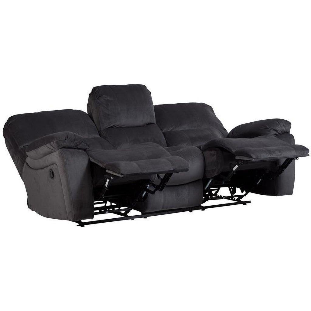 Steel Gray Plush Reclining Sofa P3418