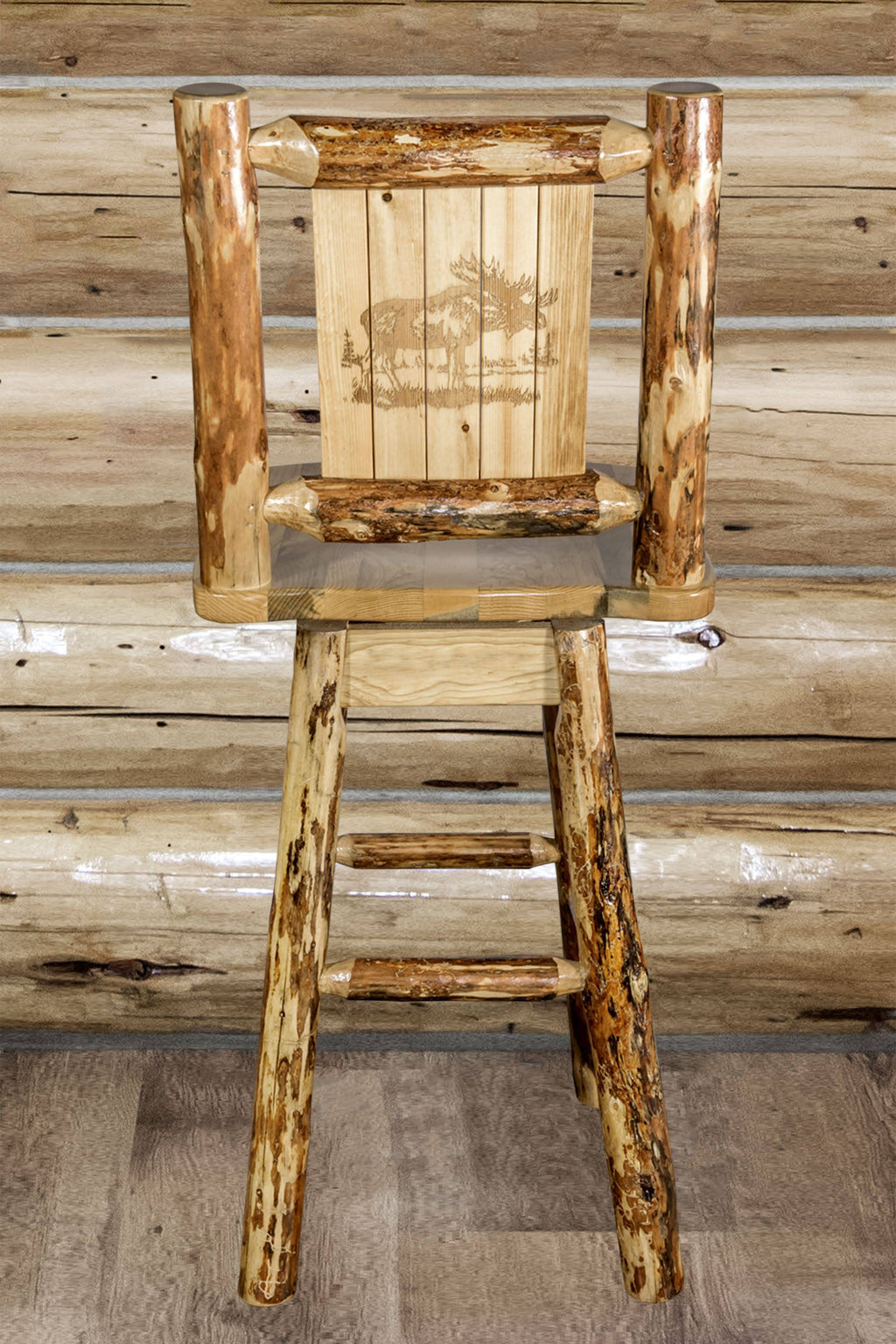 Counter Height Swivel Barstool with Back A49701