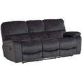 Steel Gray Plush Reclining Sofa P3418