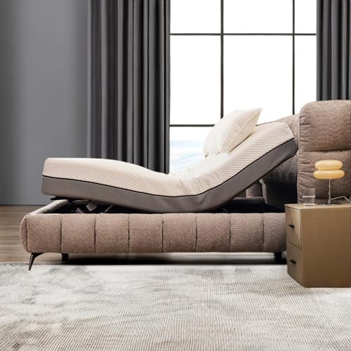 Full Size Adjustable Metal Bed Frame with Wireless Remote Control and Quiet Motor F5785