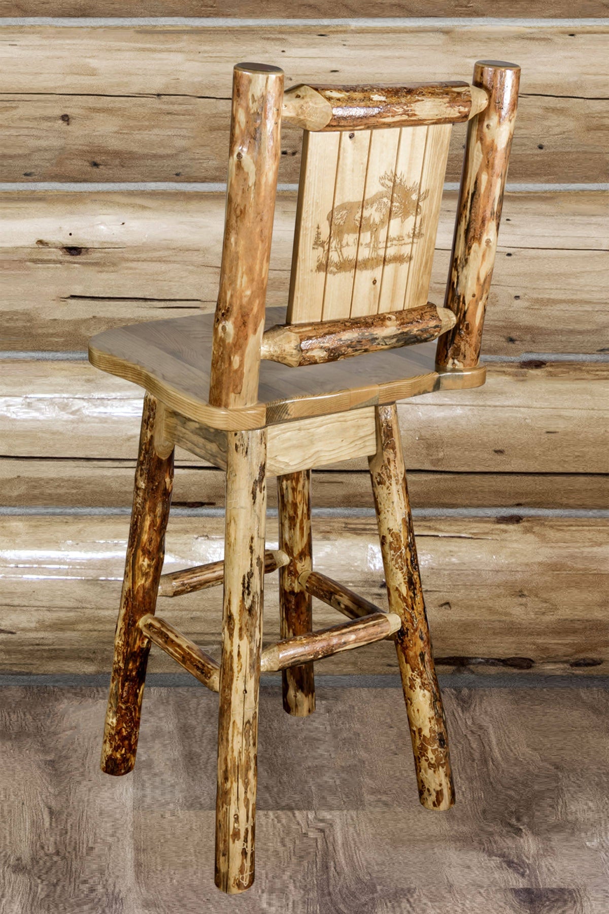 Counter Height Swivel Barstool with Back A49701