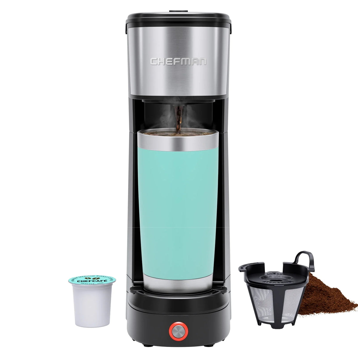 Single Serve Coffee Maker with Reusable Filter, Black X83387