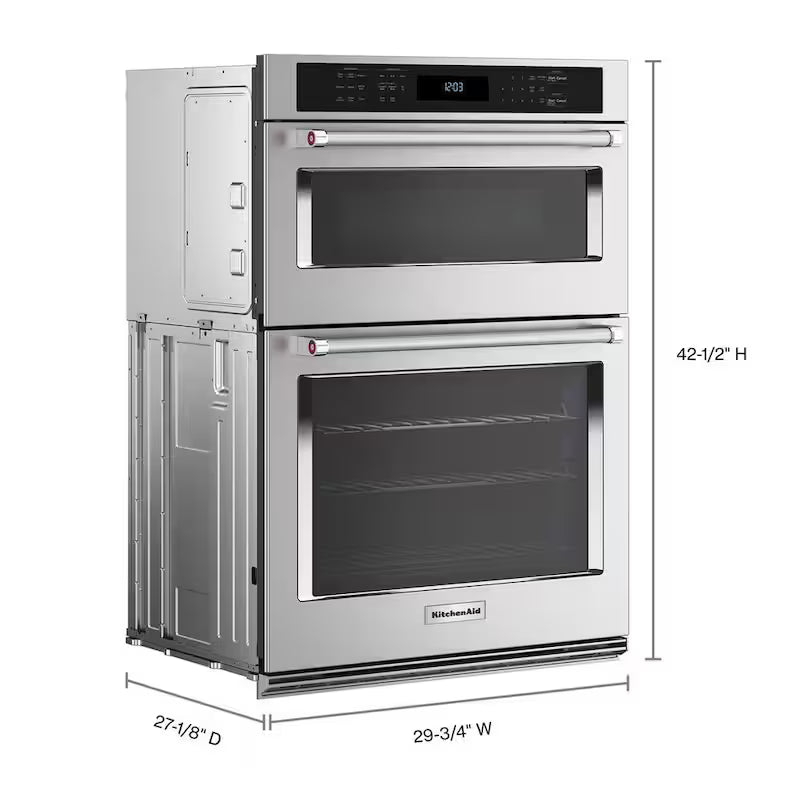 Electric Wall Oven and Microwave Combo in Stainless Steel with Air Fry A360