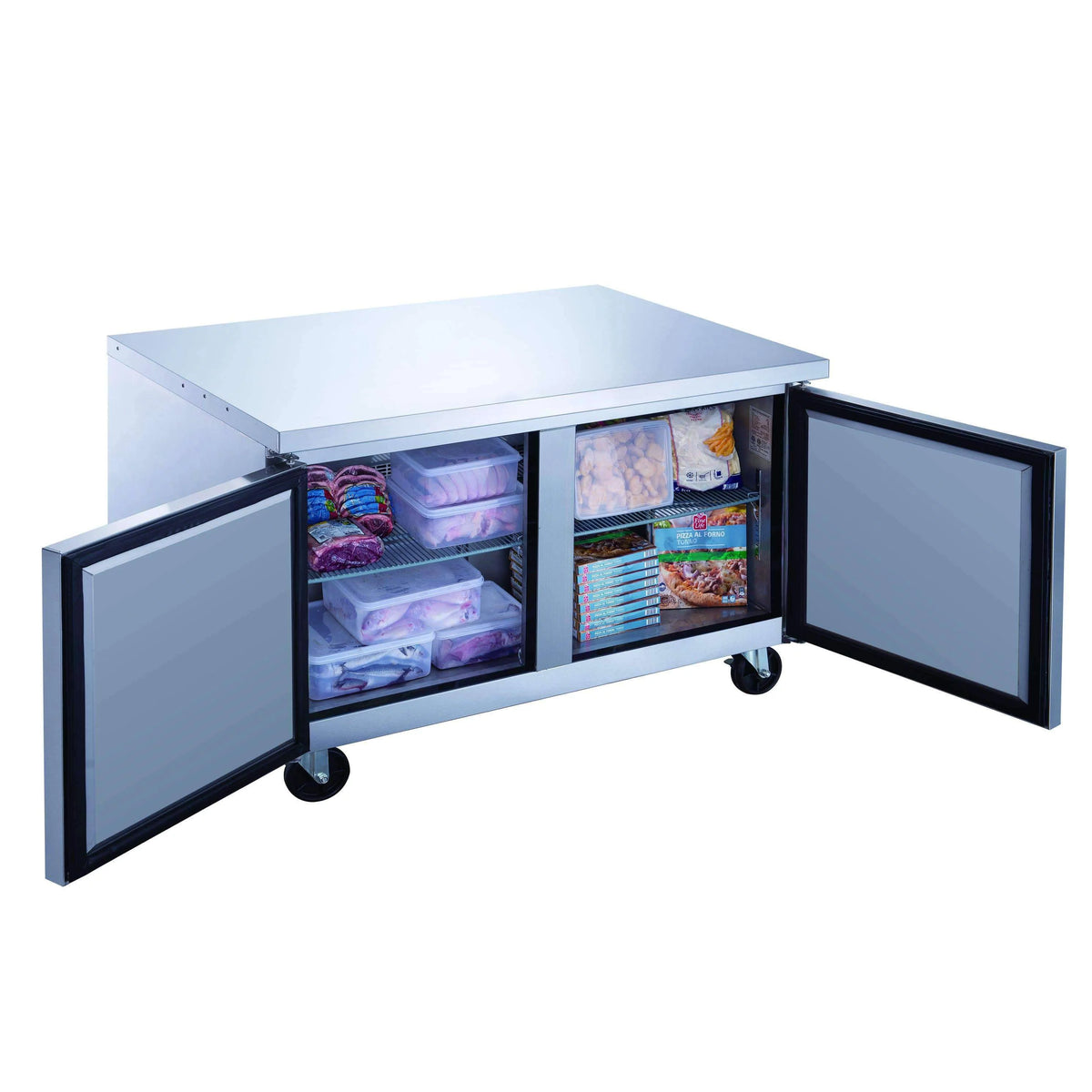 2-Door Stainless Steel Undercounter Commercial Freezer D5213