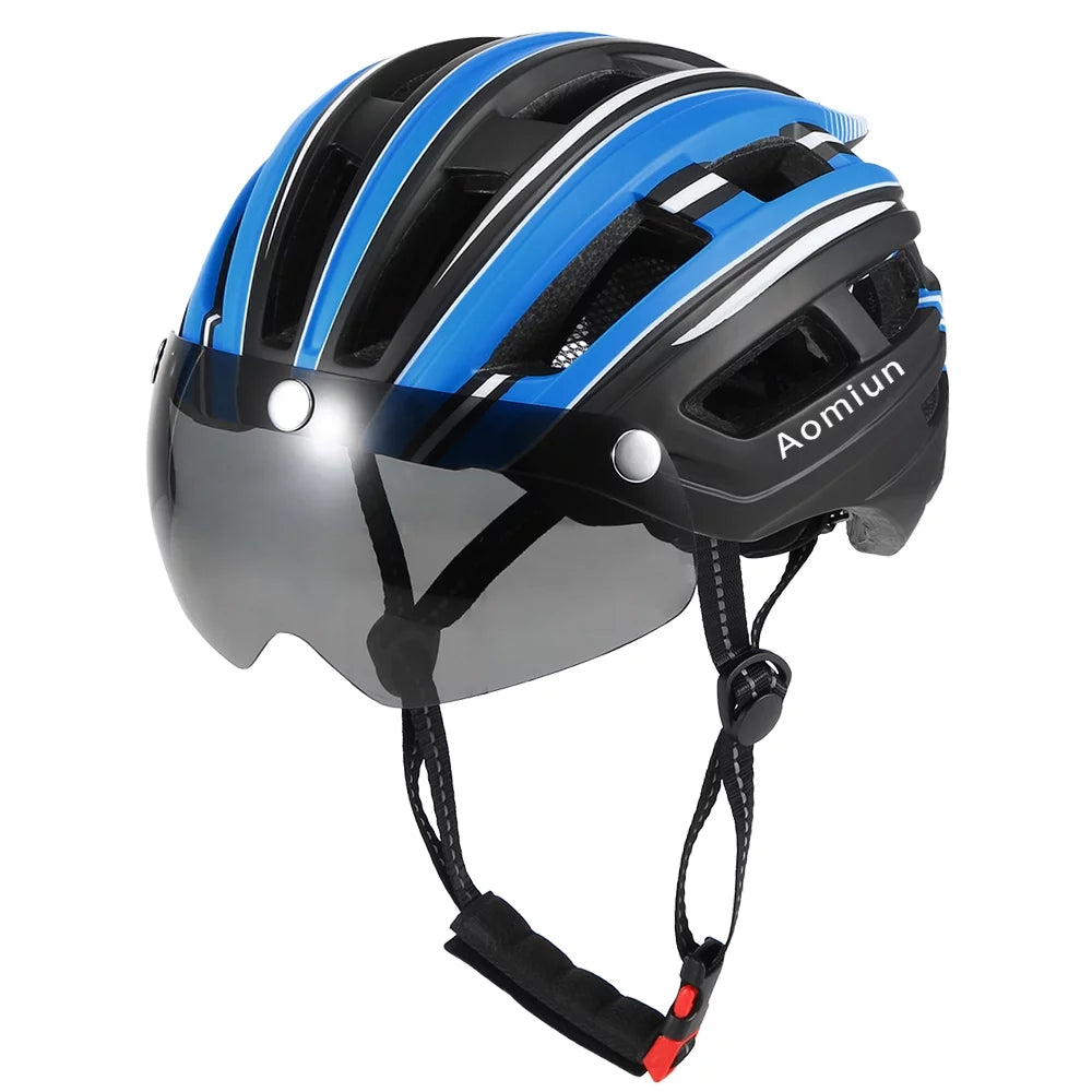 Mountain Bike Helmet with Back Light Detachable Magnetic Visor K959