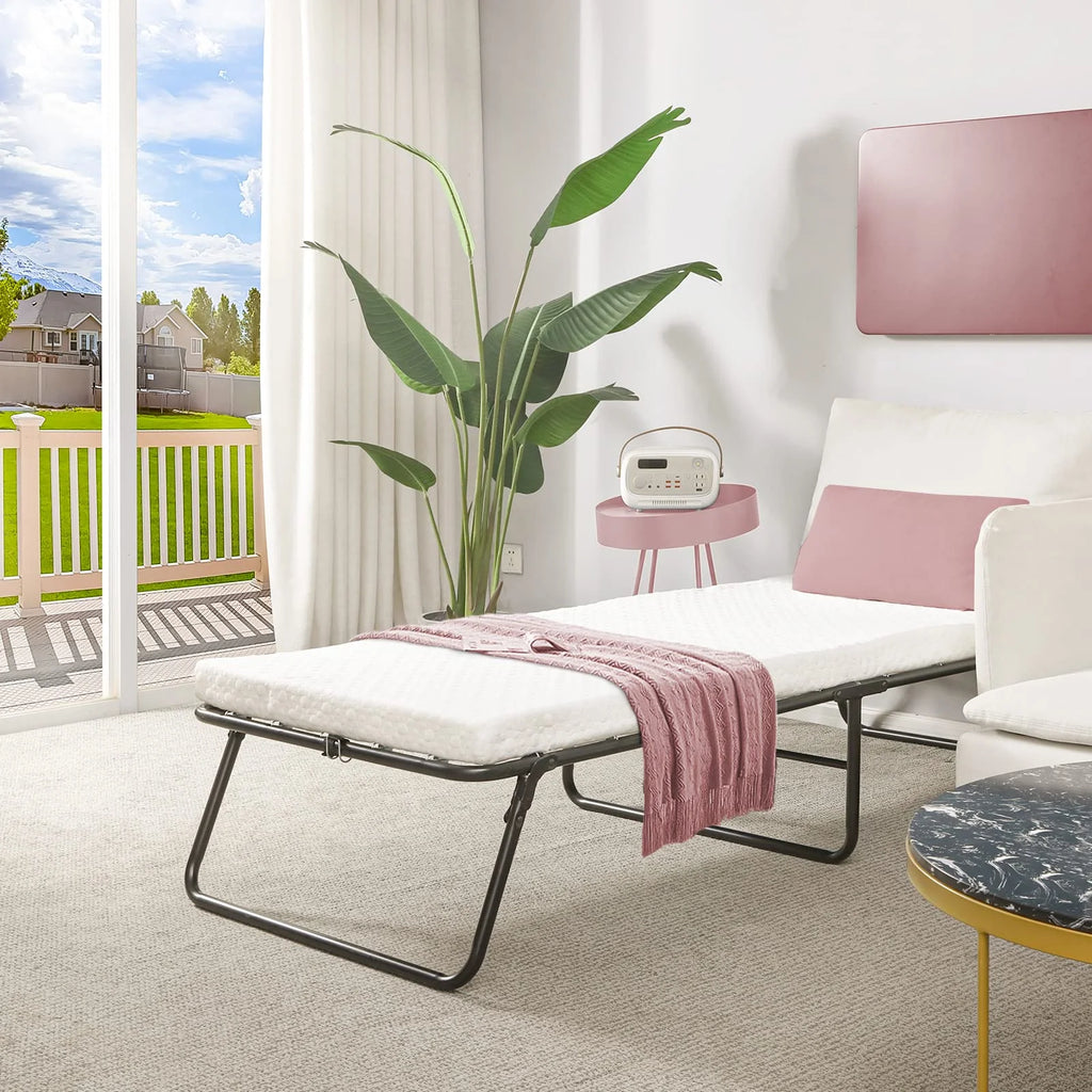 Folding Bed with Memory Foam Mattress V502