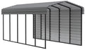 Galvanized Steel Carport Kit, 10' x 24' x 9', Charcoal R679729