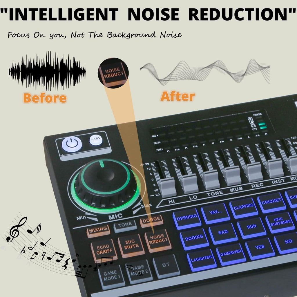 Portable ALL-IN-ONE Podcast Equipment Bundle Kit with DJ Mixer and Sound Card M90852