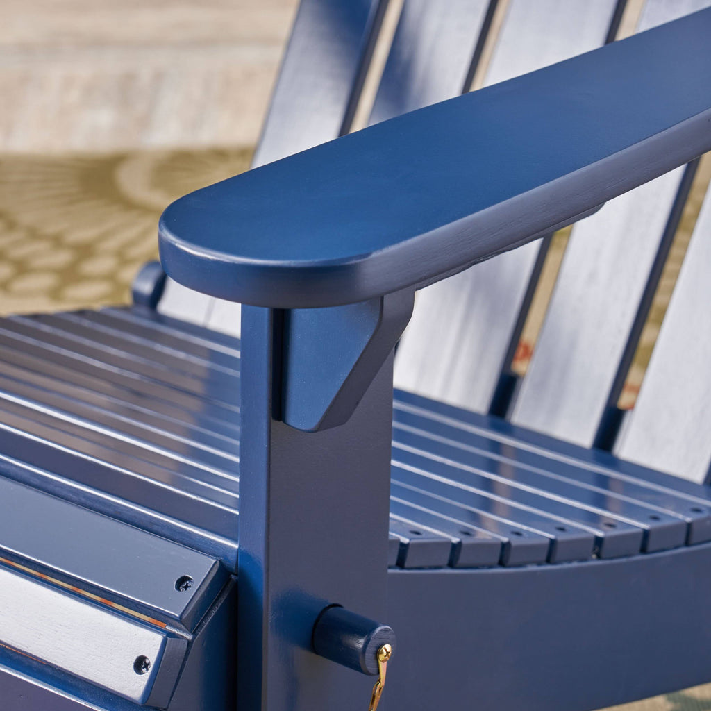 Blue Foldable Acacia Wood Adirondack Chair W679682