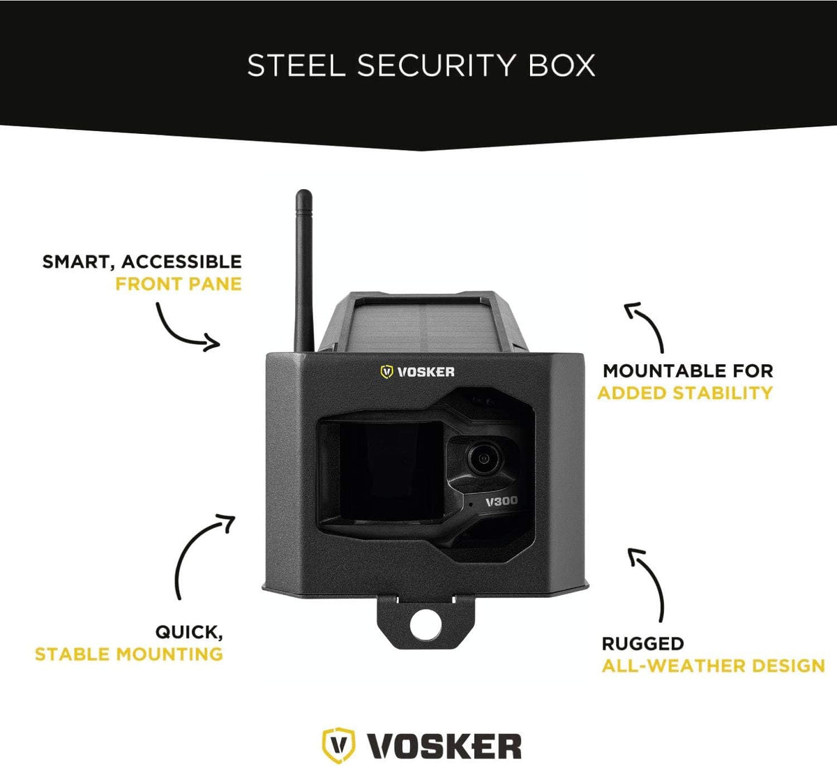 Metal Security Box for V150 Security Cameras, Weather-Resistant Heavy Duty Steel B508