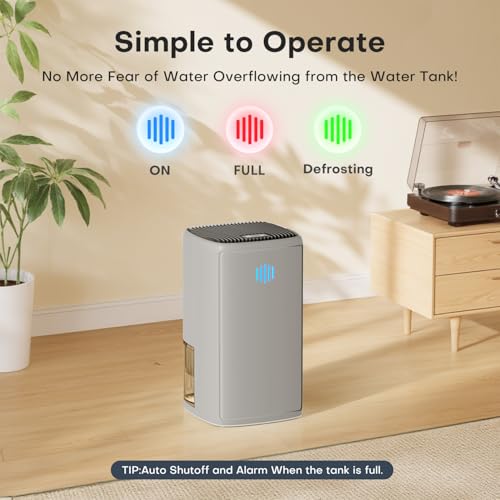 Small Quiet 38OZ Dehumidifier with Auto Shut Off H44377