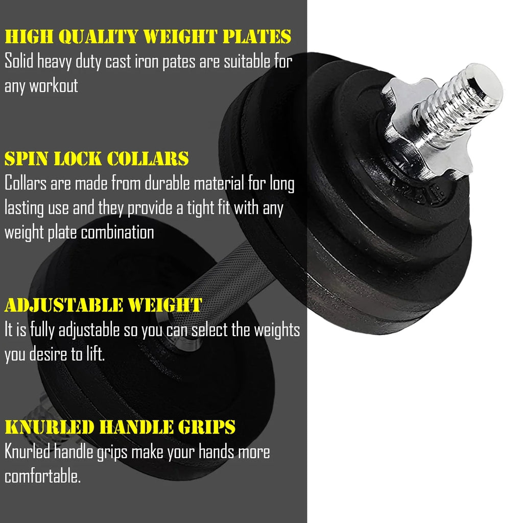 65 lbs Adjustable Cast Iron Dumbbells Set O5940