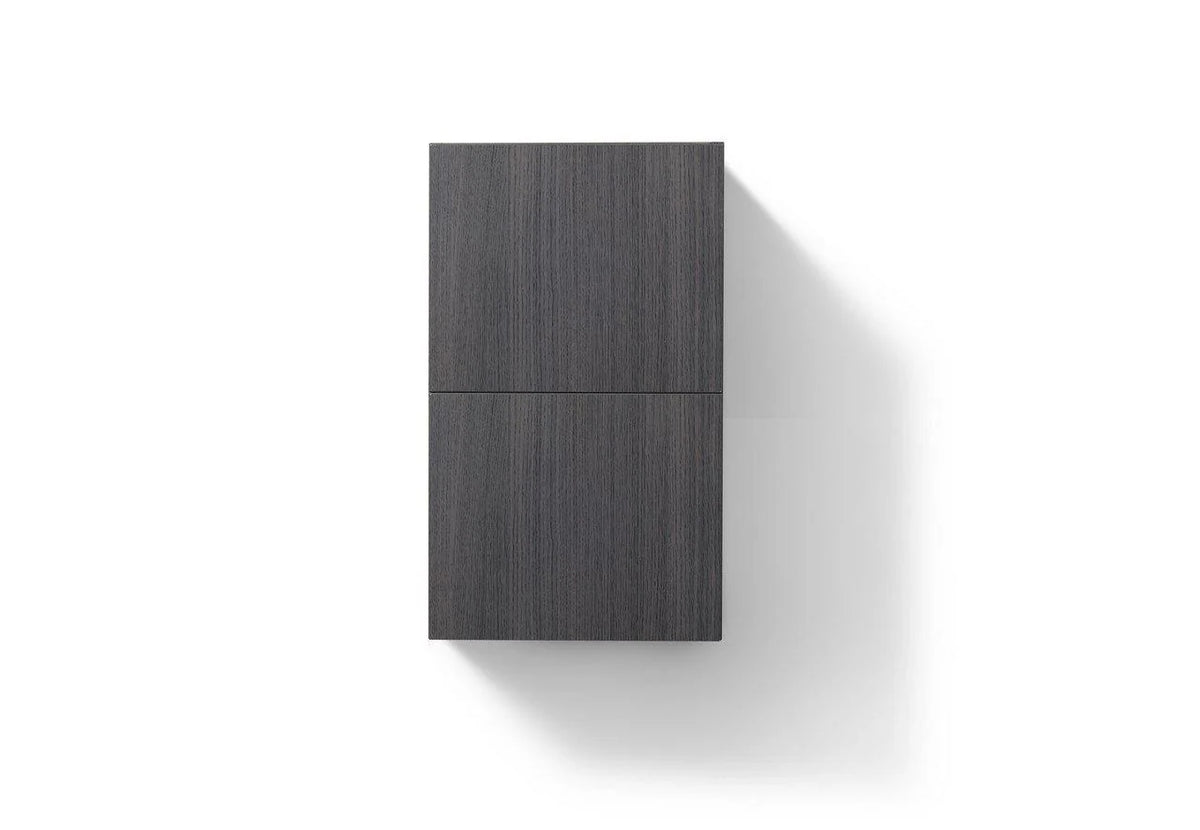 14 Wide by 24 High Linen Side Cabinet With One Door in High Gloss Gray Oak Finish J692