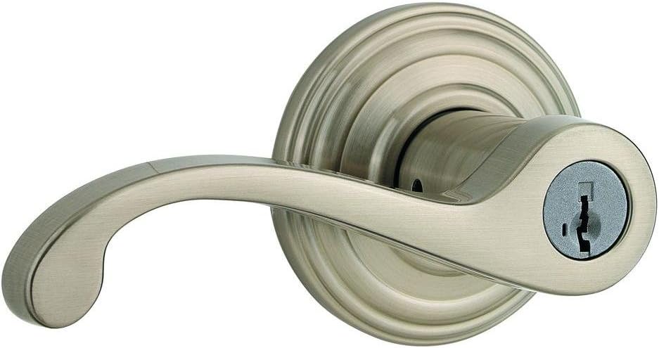Satin Nickel Keyed Entry Door Lever Set with SmartKey, Pack of 2 P915710