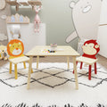 Kids Table and 2 Chairs Set 3-Piece Toddler Wooden Activity Play Table Set D675440