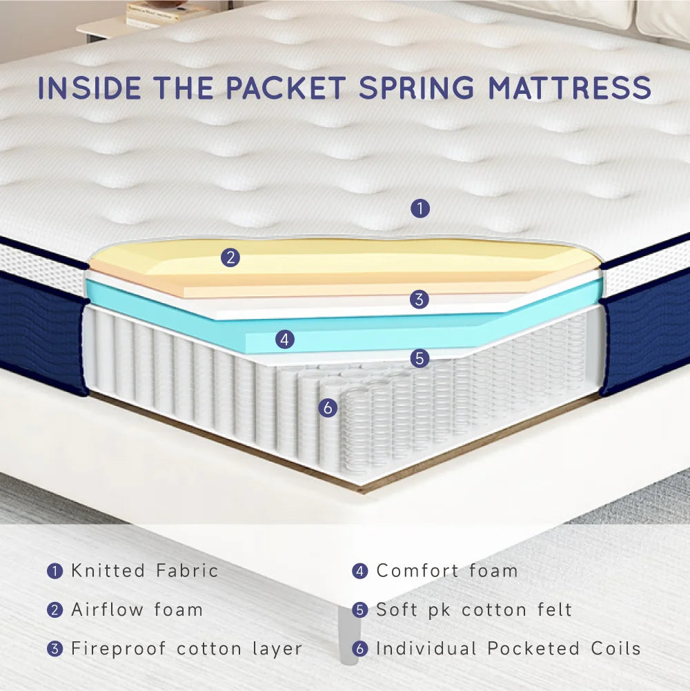 King Size 12 inch Gel Memory Foam Hybrid Mattress B8638