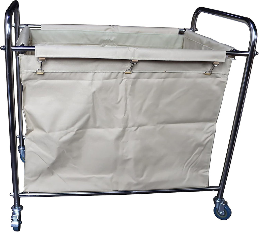 Heavy-Duty Laundry Trolley Cart with Removable Canvas Bag and Rolling Casters M293403