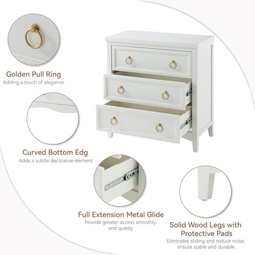 White 3-Drawer Dresser D970