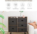 5 Drawers Wood Frame Storage Dresser with Removable Fabric Drawers Q723413