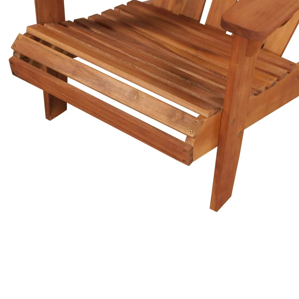Brown Acacia Wood Adirondack Chair with Footrest N54839
