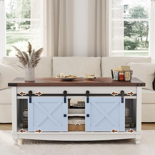White Lift Top Coffee Table with Storage V3863