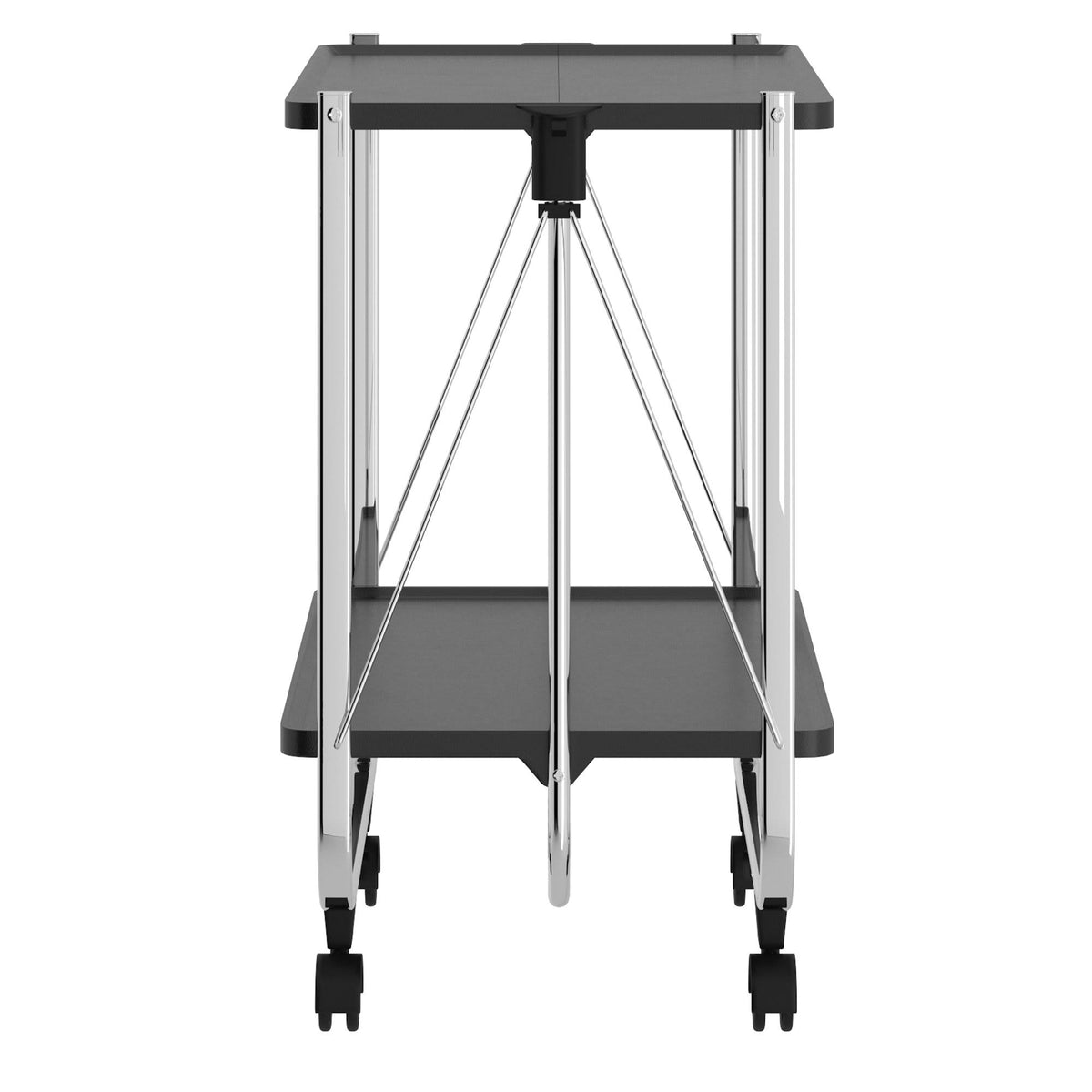 2-Tier Folding Bar Cart Black/Chrome C88462