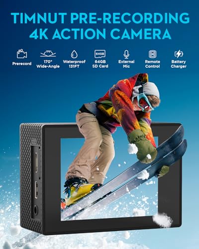 4K Waterproof Action Camera with 64G SD Card V603