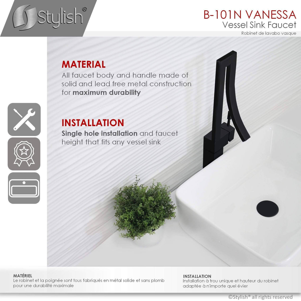 Matte Black Single Handle Bathroom Faucet B455