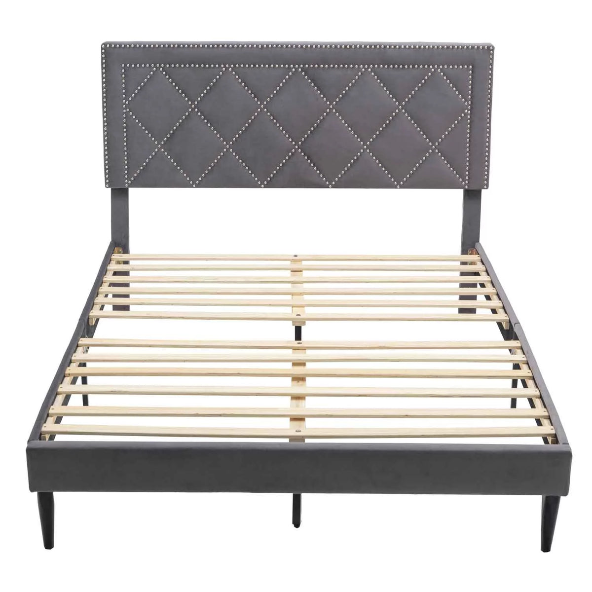 Queen Size Platform Bed with Wooden Frame S98814
