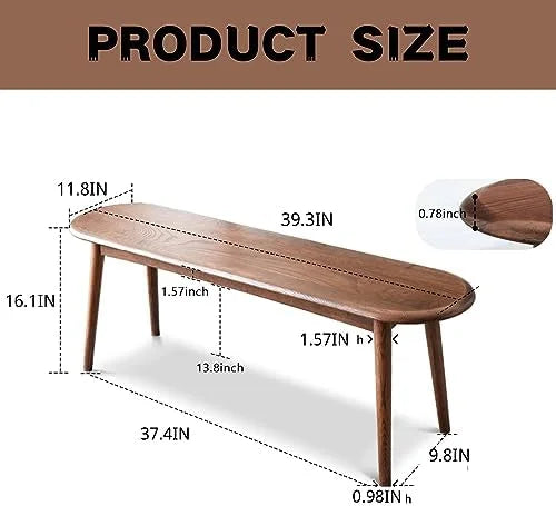 Solid Wood Rectangular Dining Bench Oak P4978
