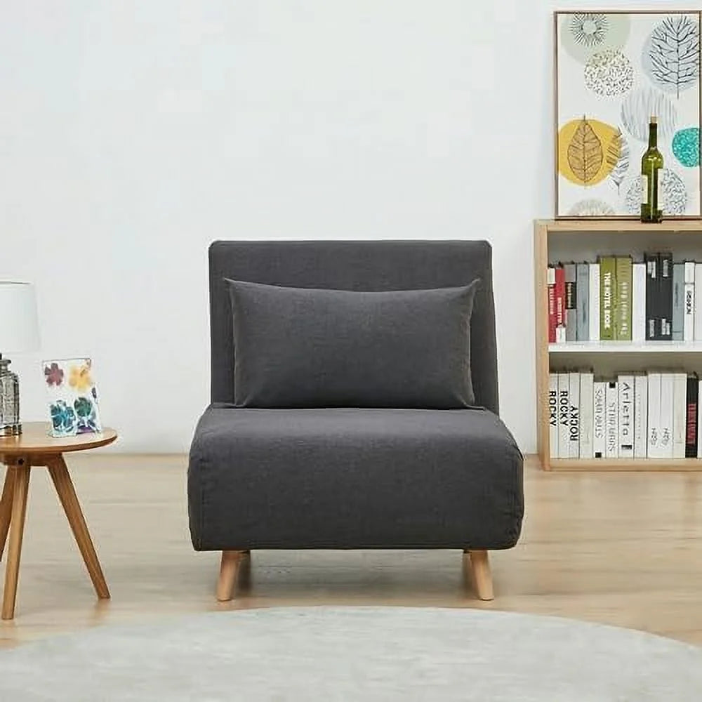 Convertible Sleeper Chair 3 in 1 32-Inch Charcoal X607